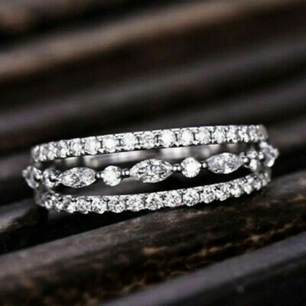 Delicate Multi Layered Diamond Ring - Picture 2 of 5
